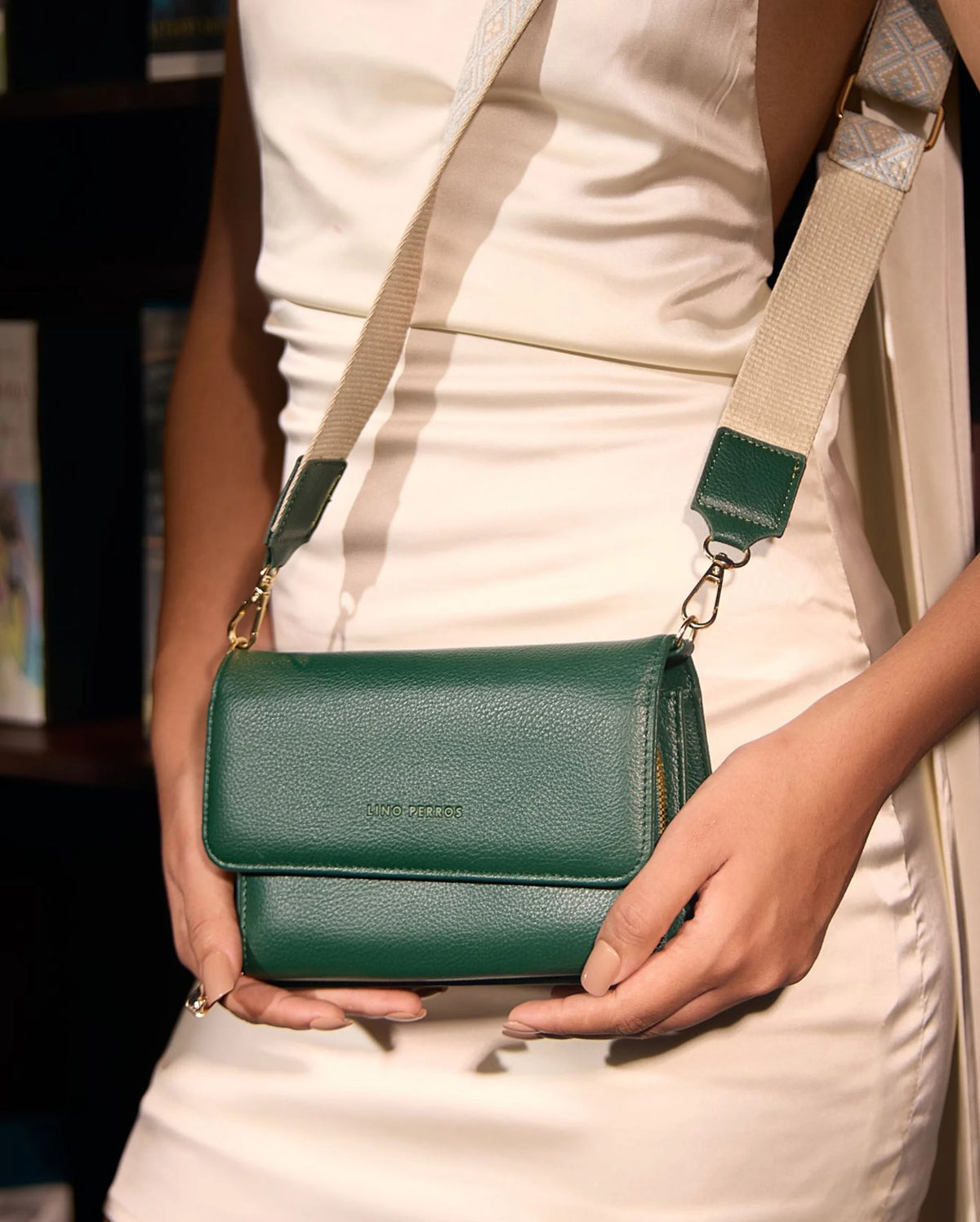 Voyage Mini boho Green Sling Bag - Lino Perros
