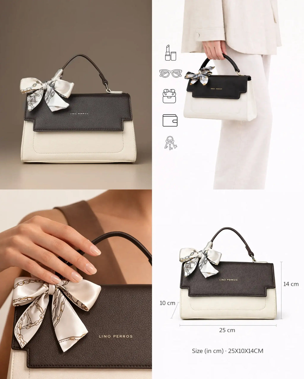Monroe Silk Brown Sling Bag - Lino Perros