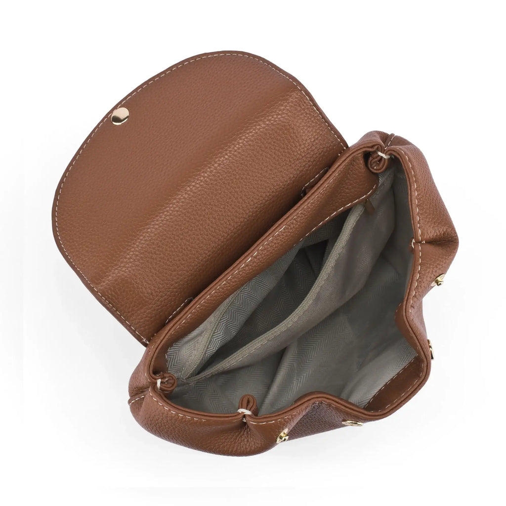 Monroe Satin Tan Sling Bag - Lino Perros