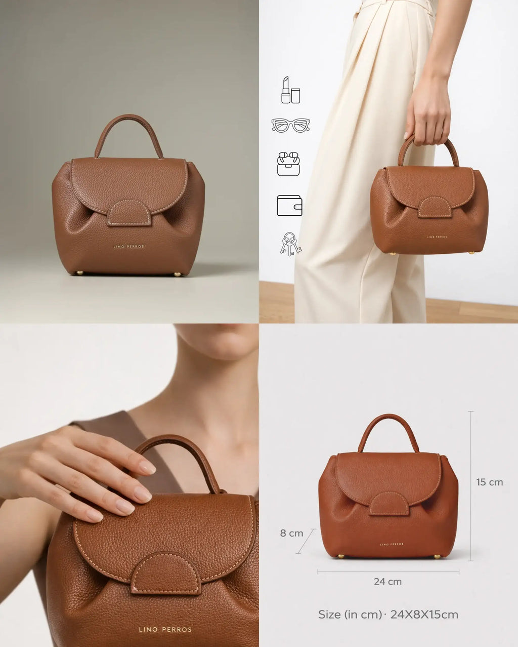 Monroe Satin Tan Sling Bag - Lino Perros