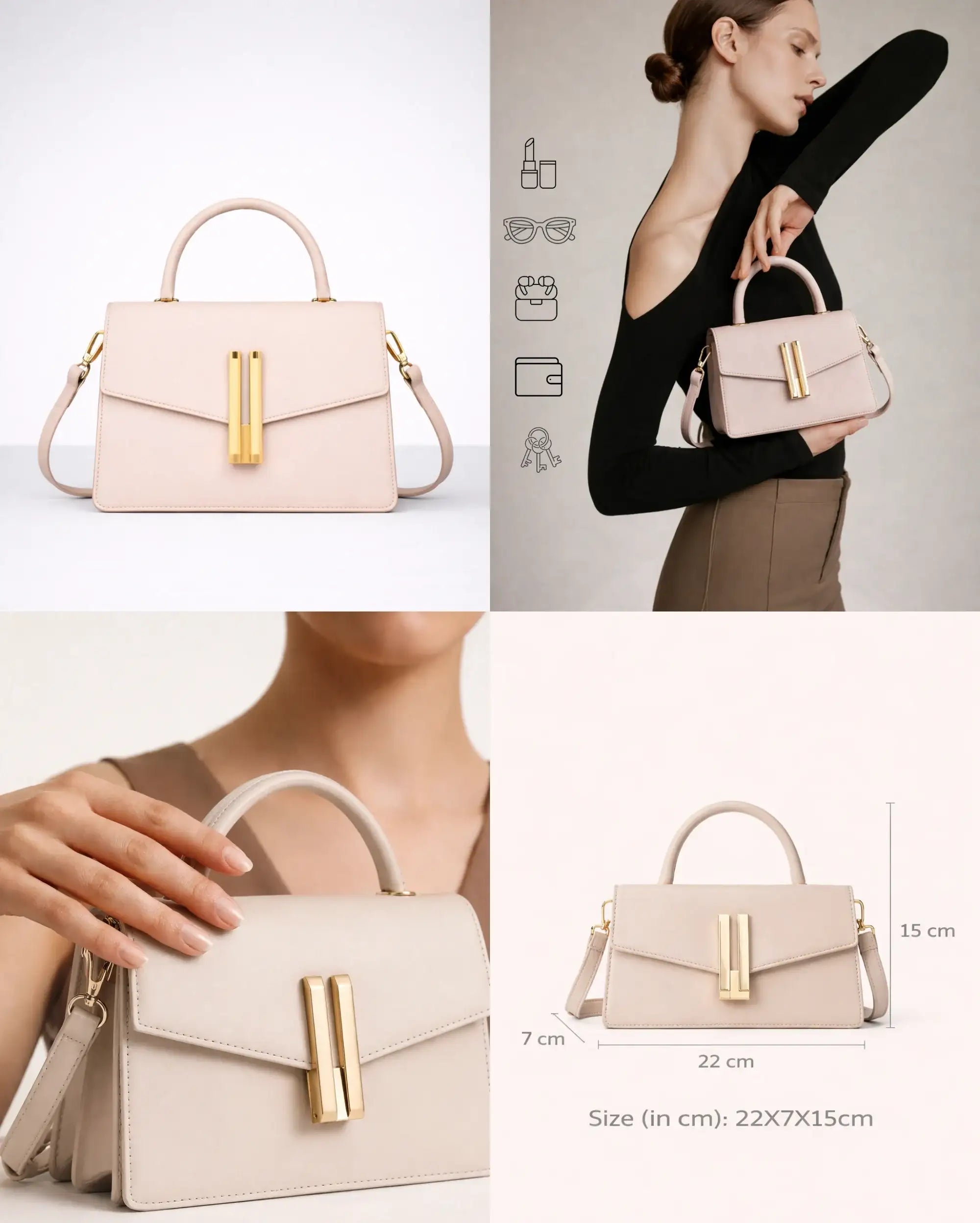 Monroe Glint Beige Sling Bag - Lino Perros