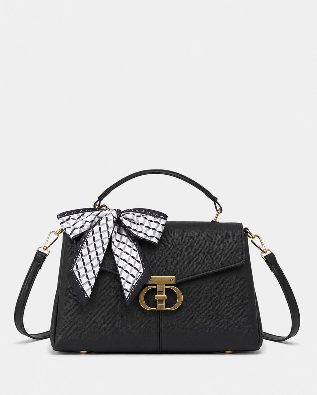 Ella Signature Black Satchel bag