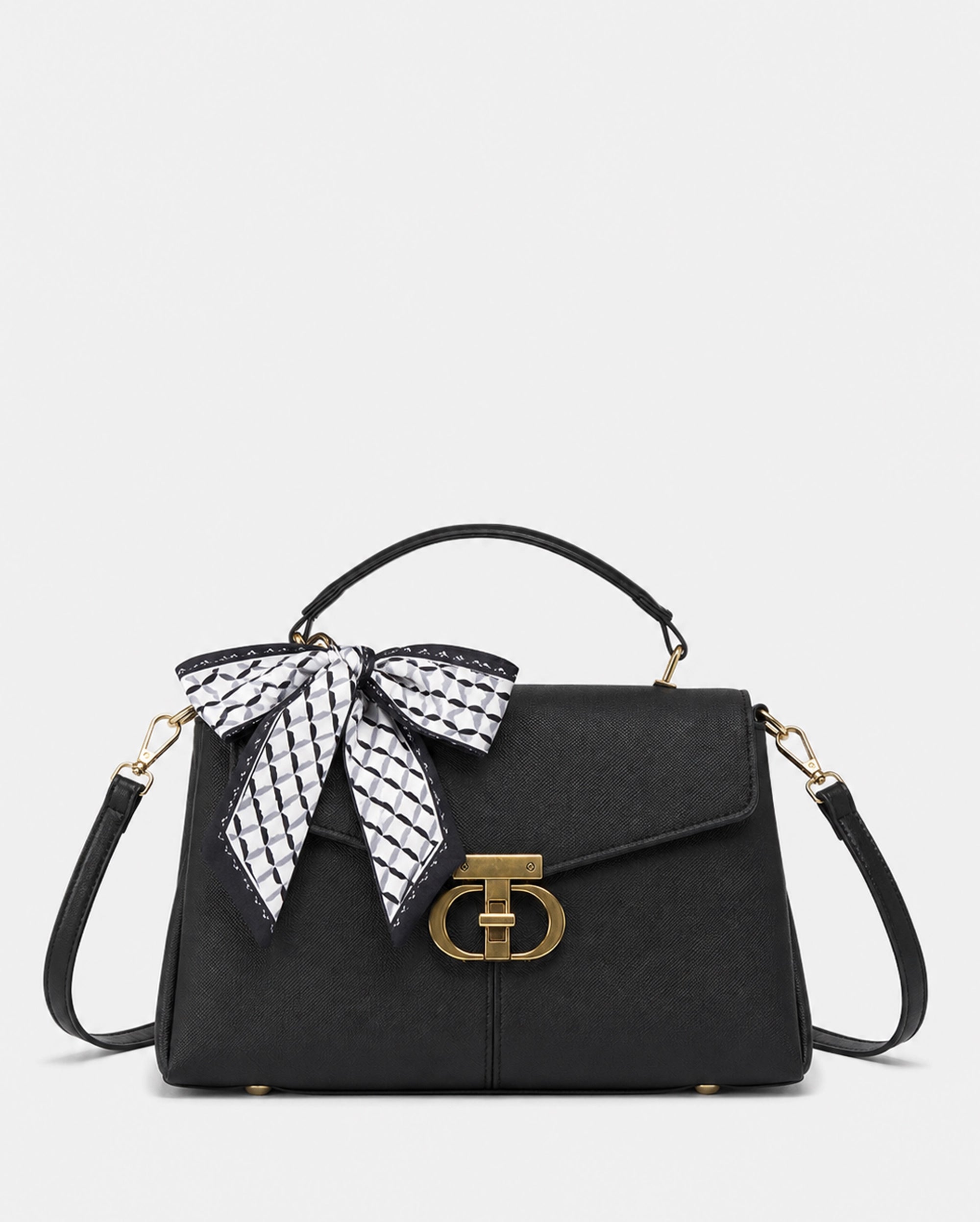 Ella Signature Black Satchel bag