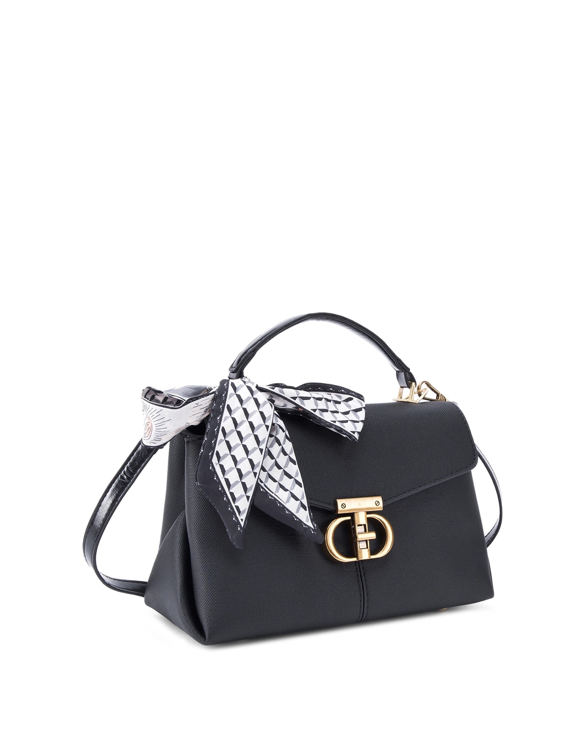 Ella Signature Black Satchel bag