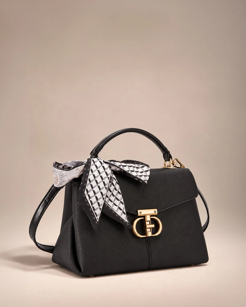 Ella Signature Black Satchel bag