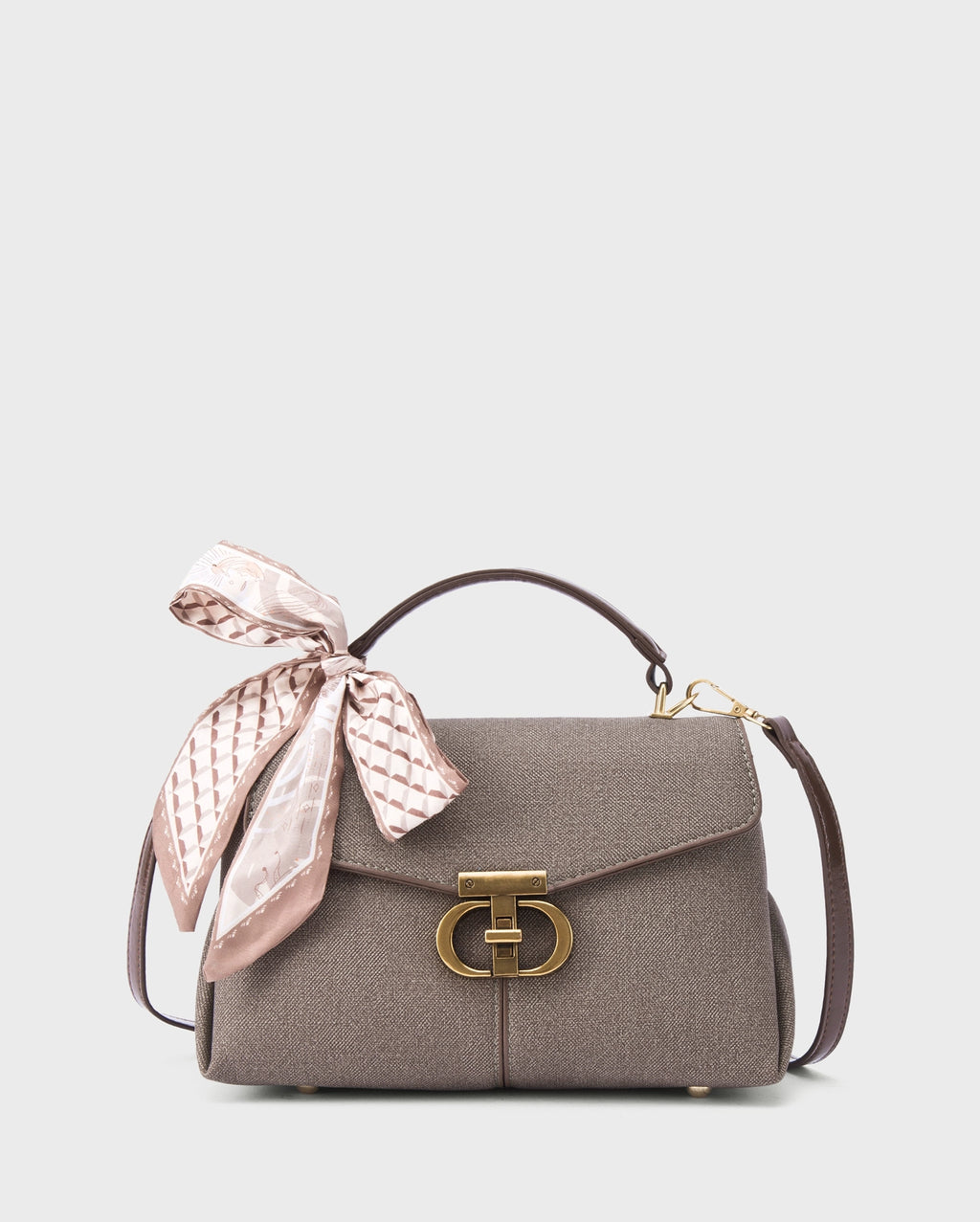 Ella Signature Taupe Satchel bag | Lino Perros