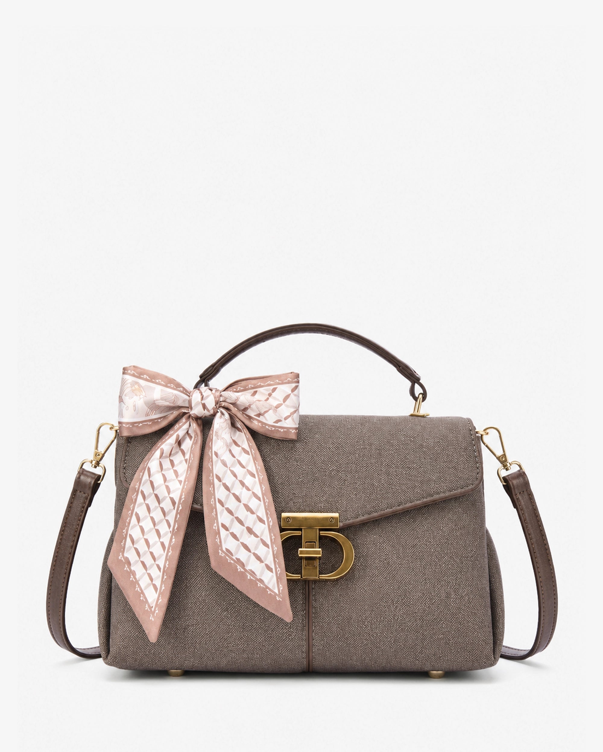 Ella Signature Taupe Satchel bag