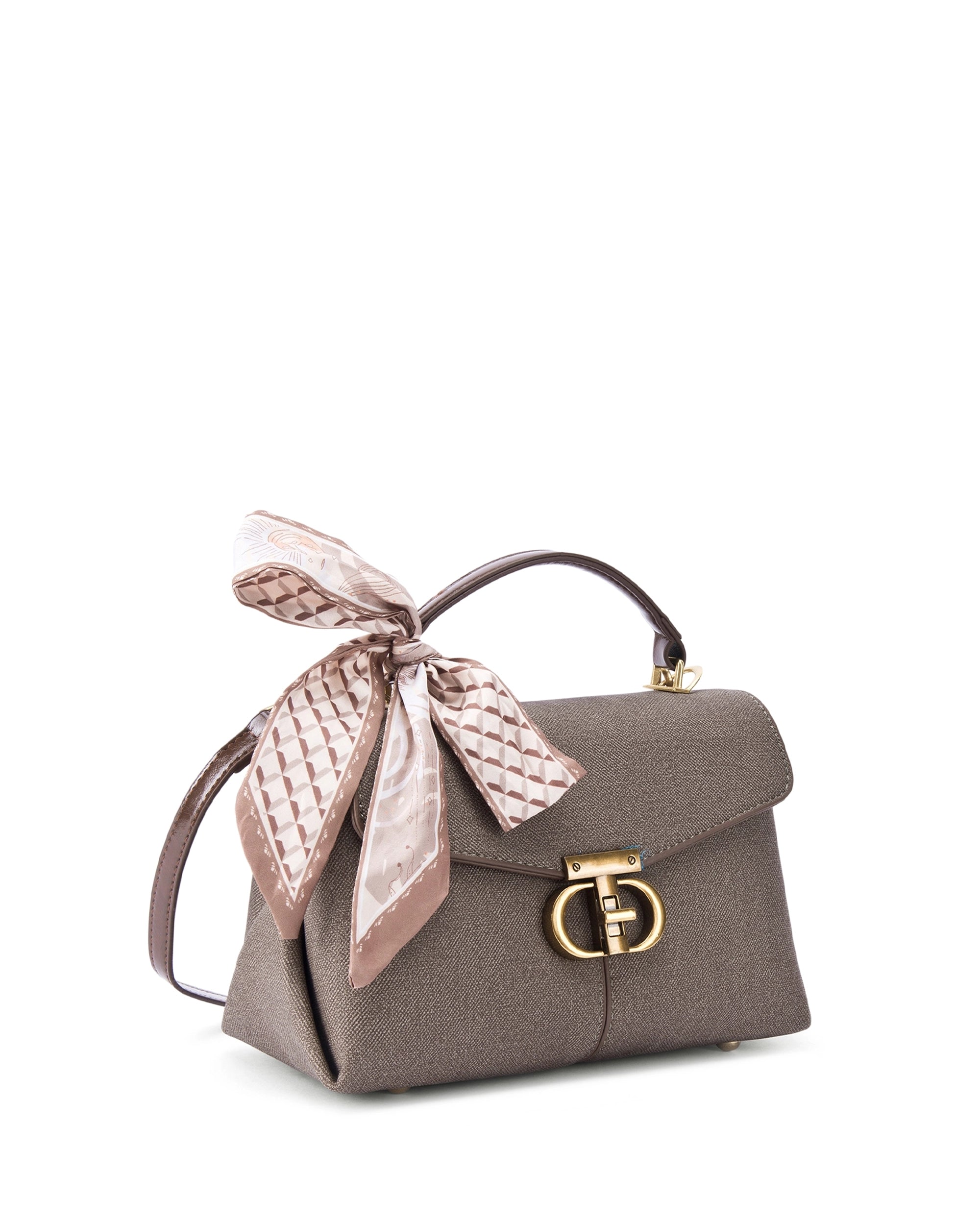 Ella Signature Taupe Satchel bag