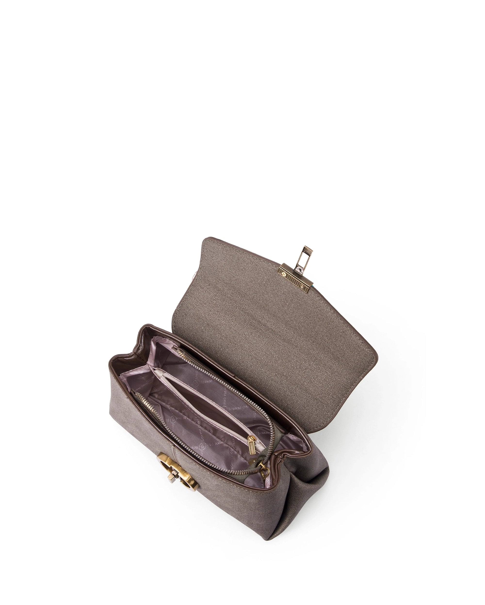 Ella Signature Taupe Satchel bag