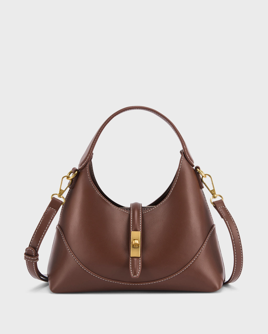 Ella Crescent Brown Handbag | Lino Perros