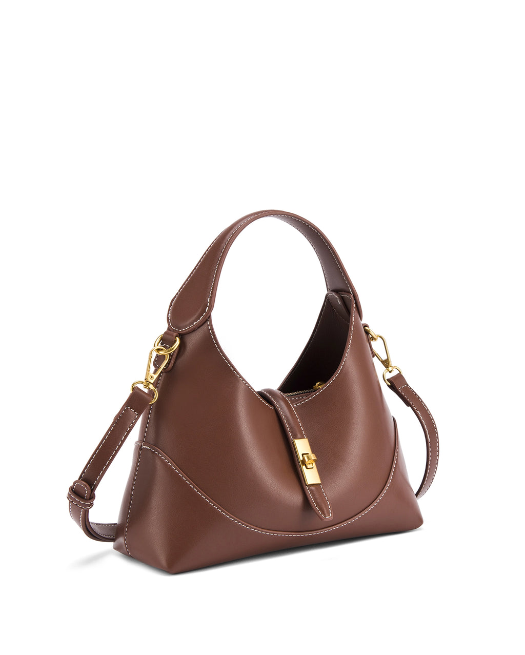 Ella Crescent Brown Handbag | Lino Perros