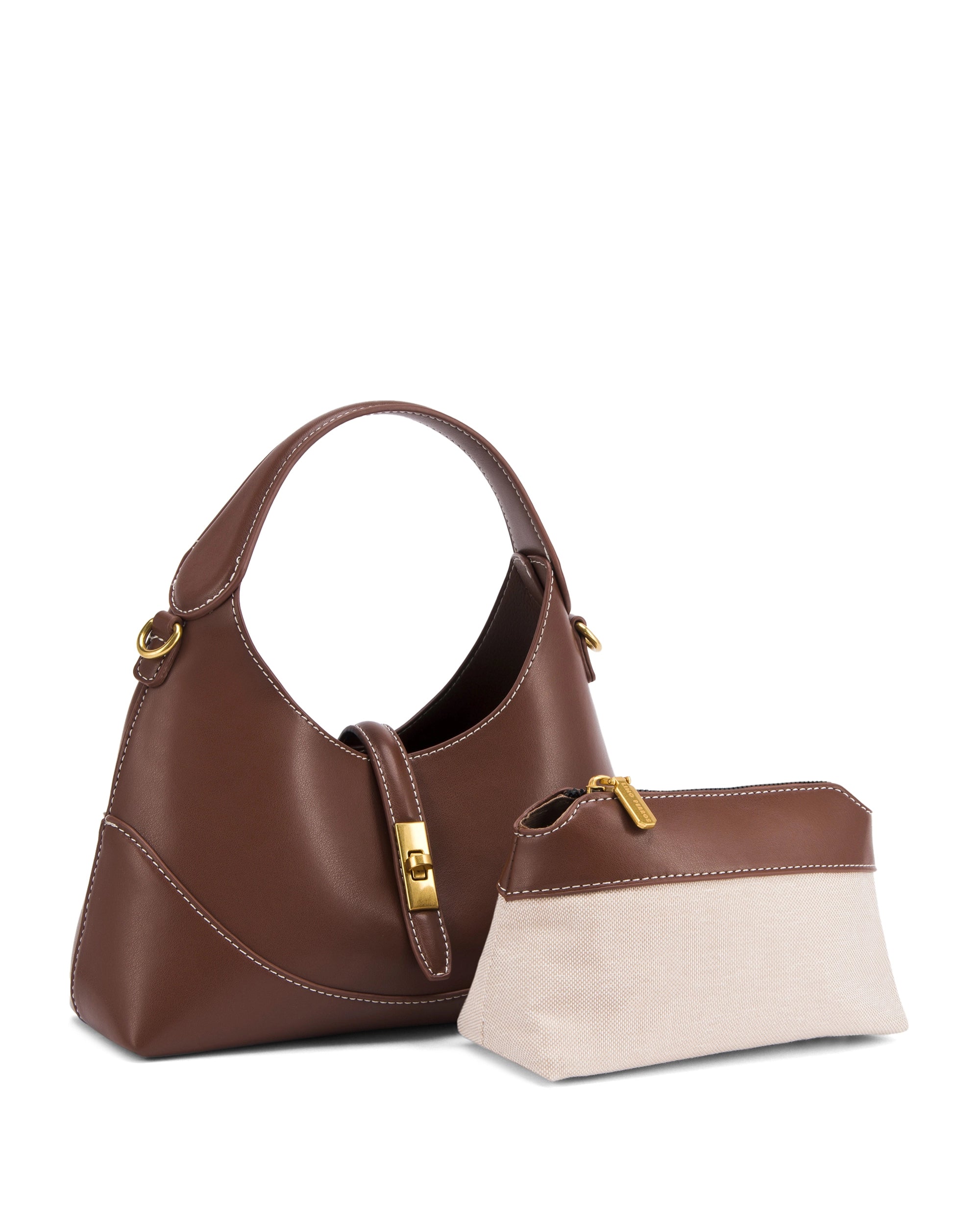 Ella Crescent Brown Handbag | Lino Perros
