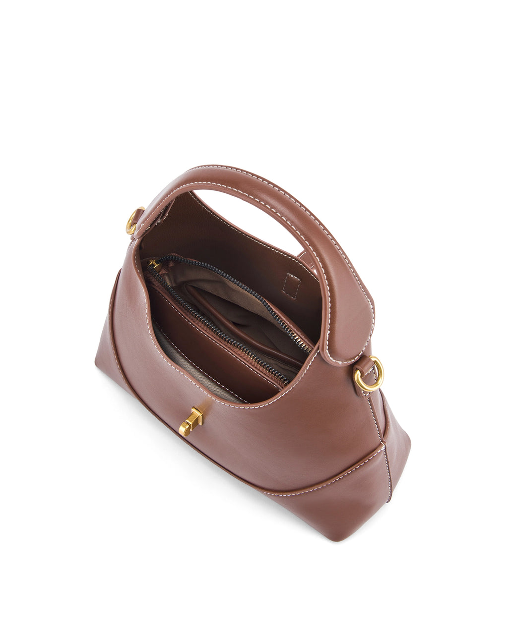 Ella Crescent Brown Handbag | Lino Perros