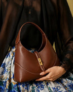 Ella Crescent Brown Handbag | Lino Perros