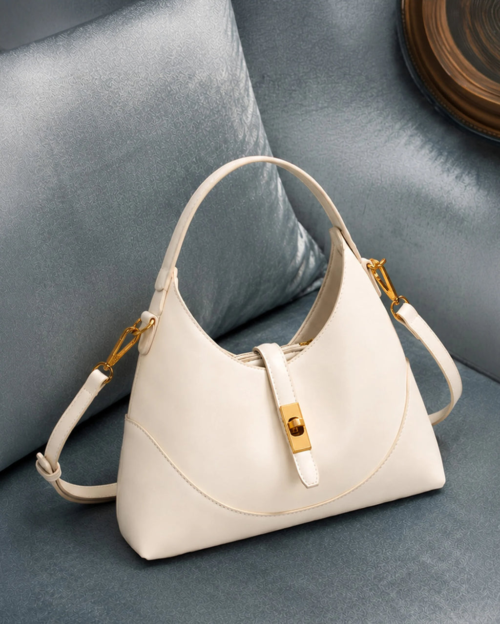 Ella Crescent Off-White Handbag | Lino Perros
