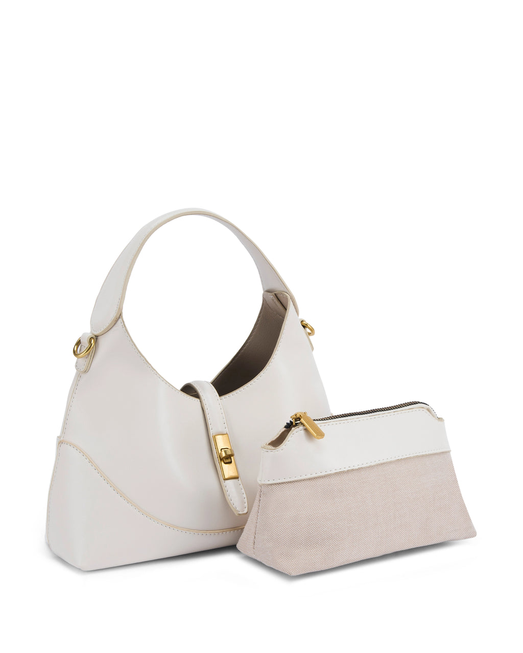 Ella Crescent Off-White Handbag | Lino Perros