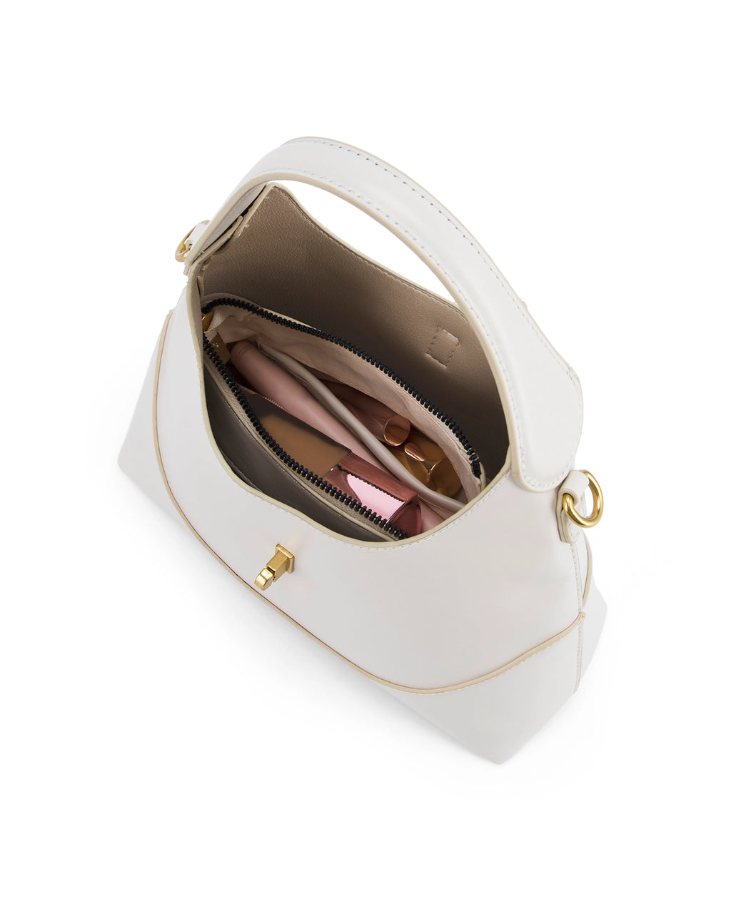 Ella Crescent Off-White Handbag | Lino Perros