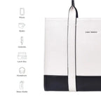 Voyage Color-blocked Commuter Black-White Tote bag - Lino Perros