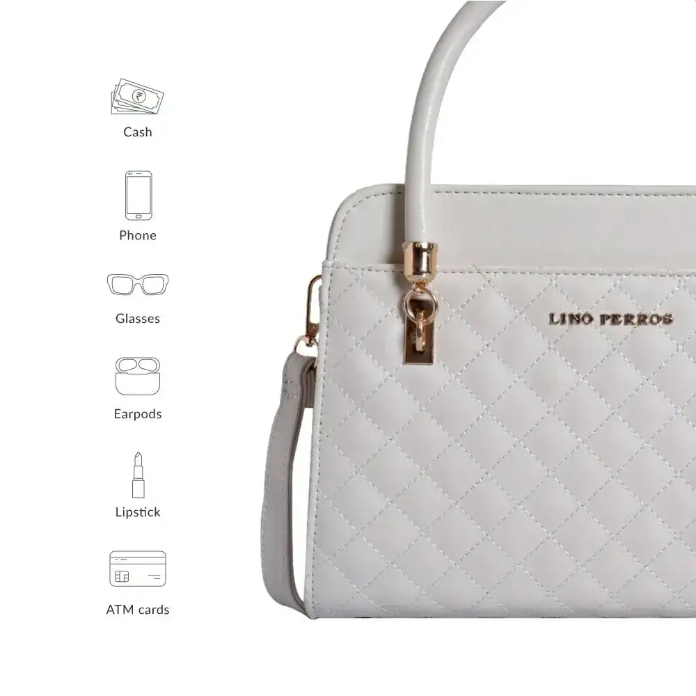 Avril Elle White Satchel Bag - Lino Perros