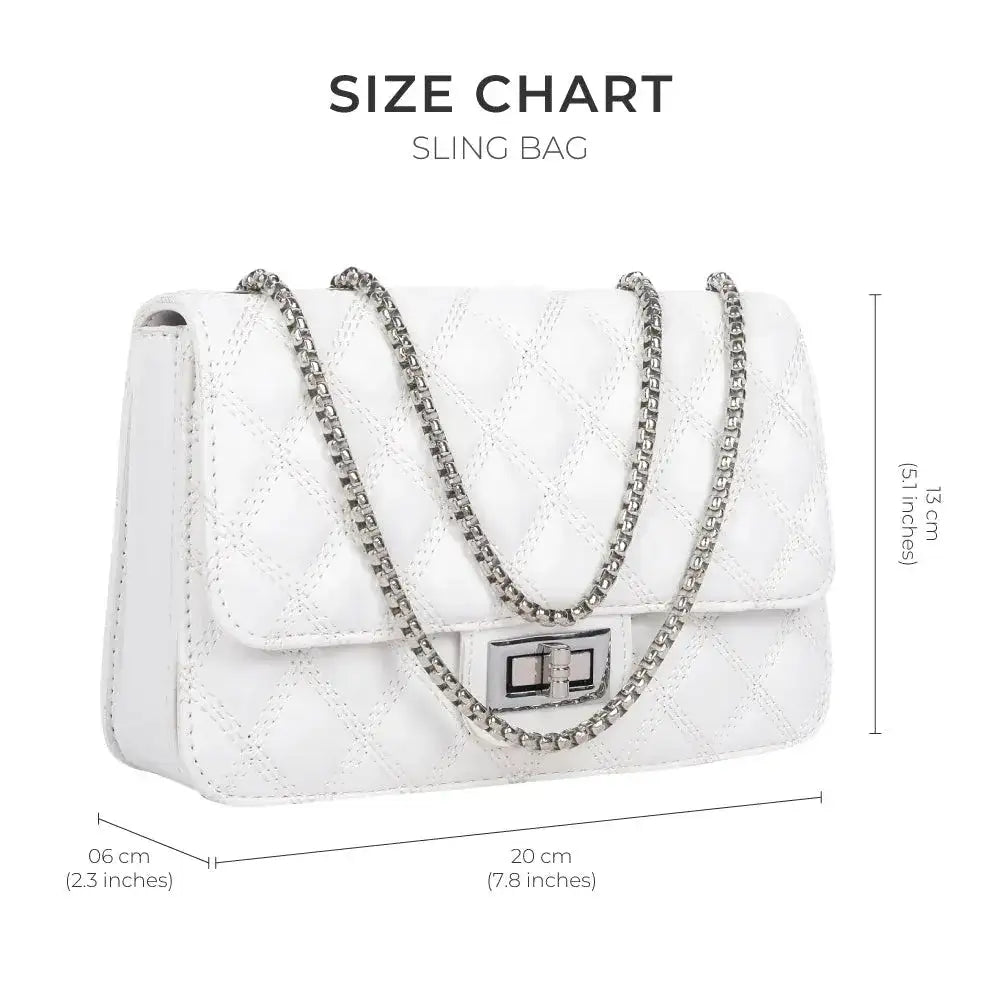 Maddie High Fashion White Shoulder Bag - Lino Perros