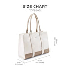 Voyage Color-blocked Commuter Beige-White Tote bag - Lino Perros