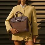Avril Edith Brown Satchel Bag - Lino Perros
