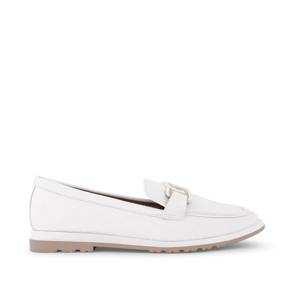 Ava Casual Chain Off White Loafers - Lino Perros