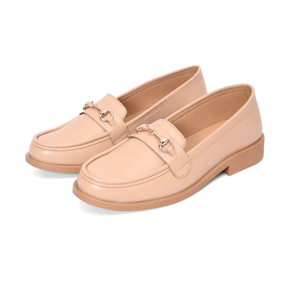 Ava Casual Chain Nude Loafers - Lino Perros