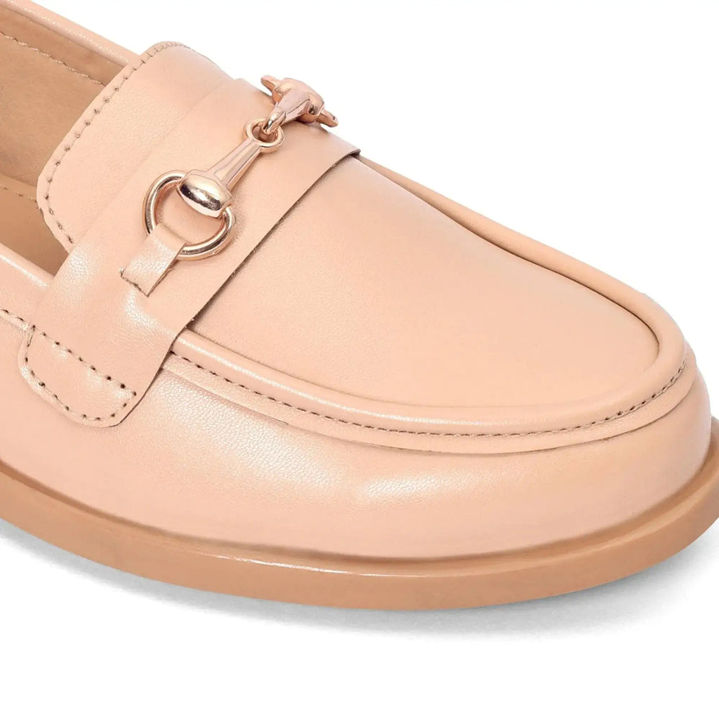 Ava Casual Chain Nude Loafers - Lino Perros