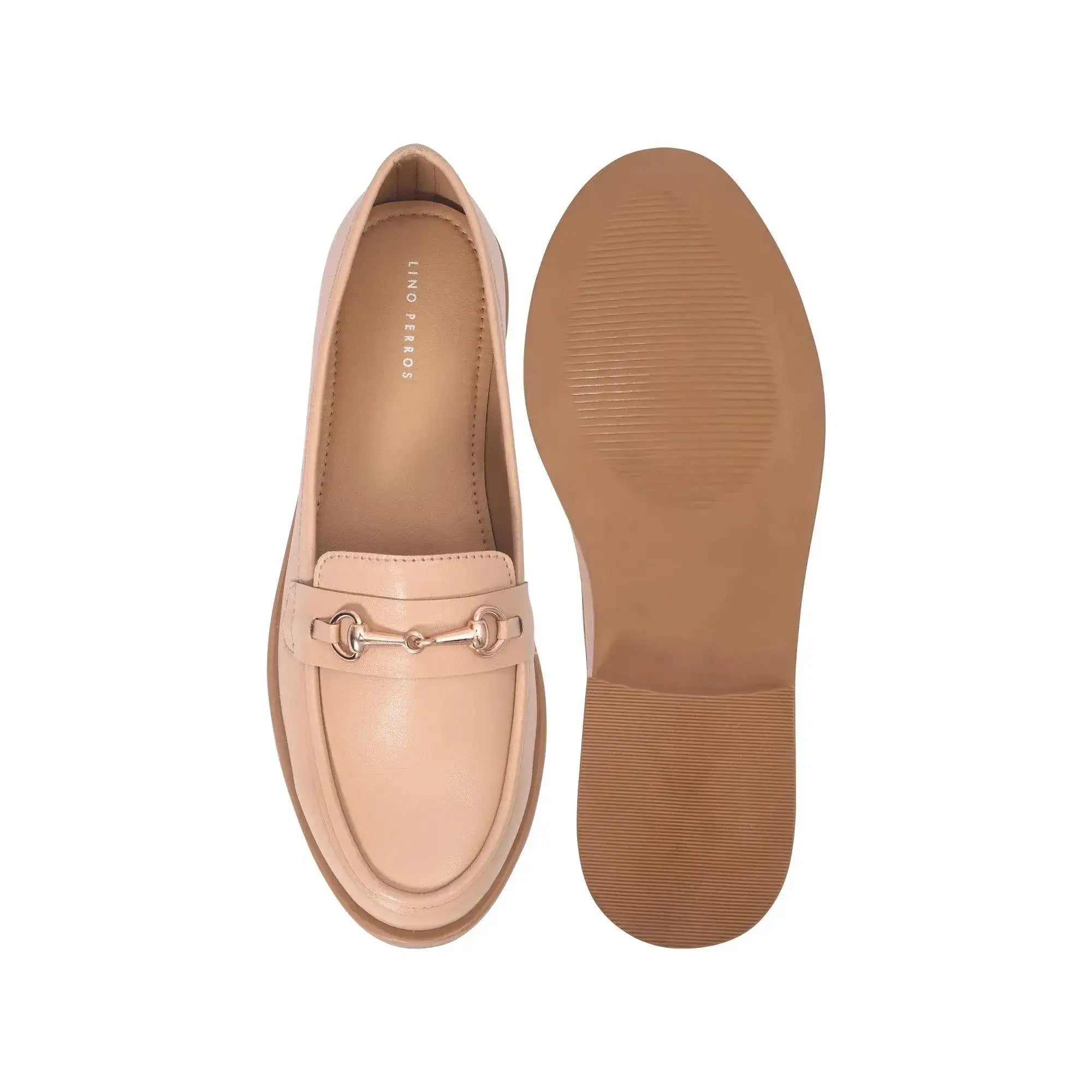 Ava Casual Chain Nude Loafers - Lino Perros