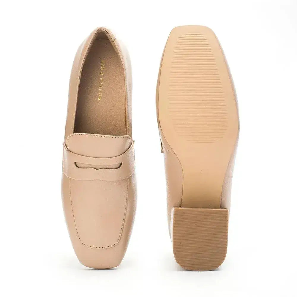 Ava Formal Penny Beige Loafers - Lino Perros