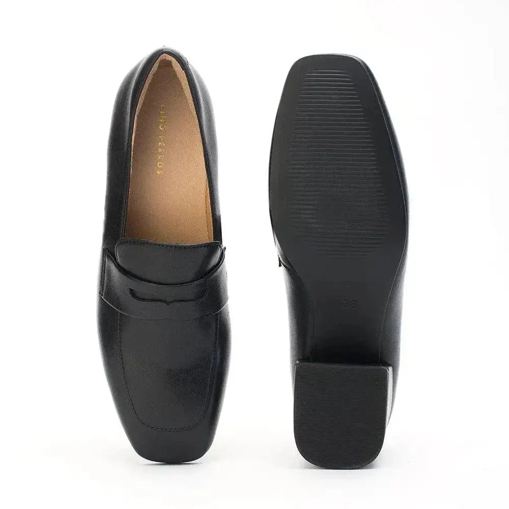 Ava Formal Penny Black Loafers - Lino Perros