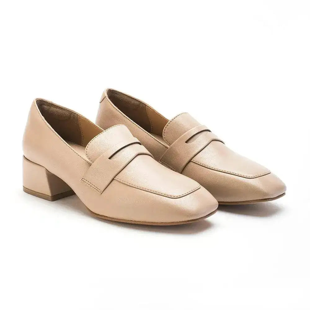 Ava Formal Penny Beige Loafers - Lino Perros