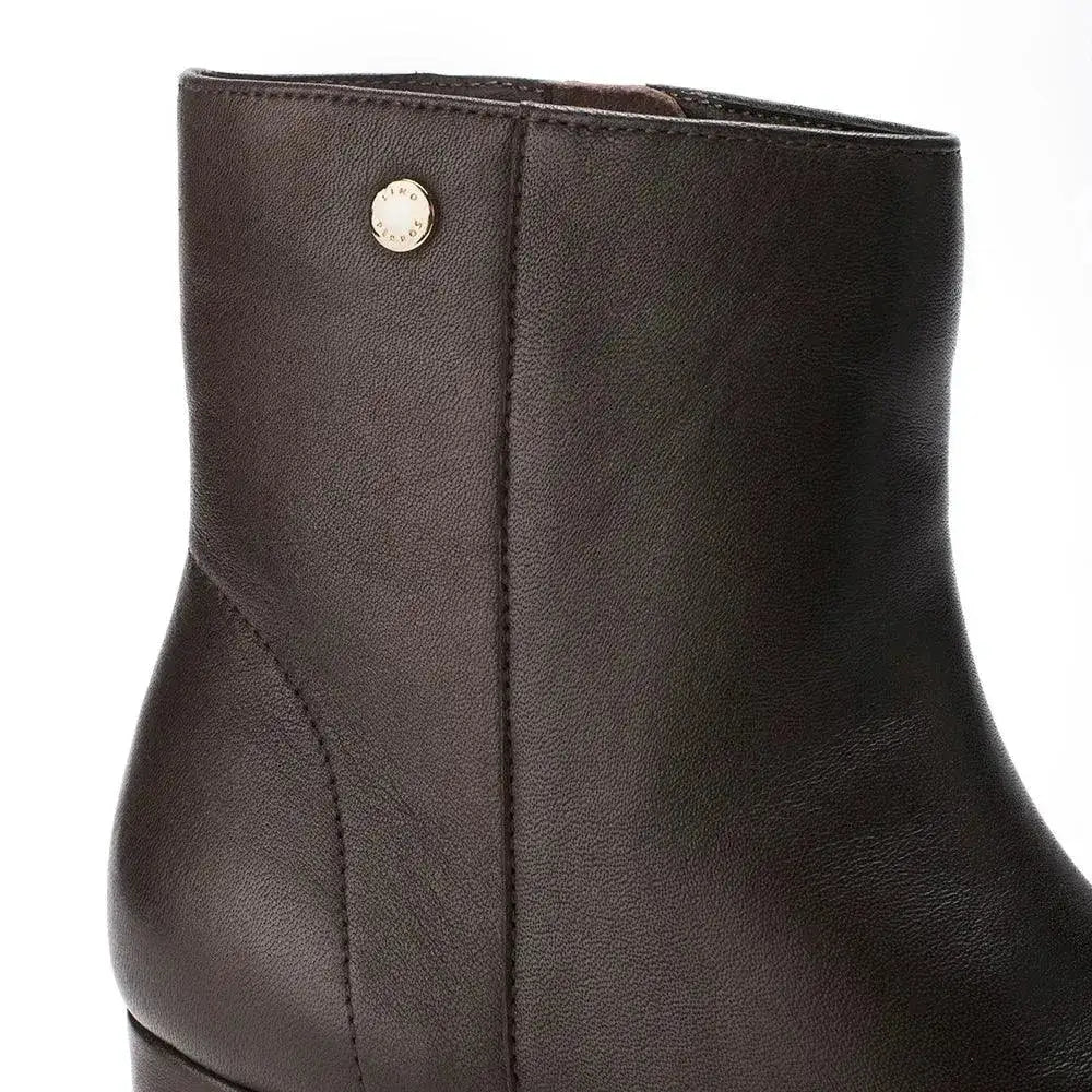 Ava Leather Ankle-Length Brown Boots - Lino Perros