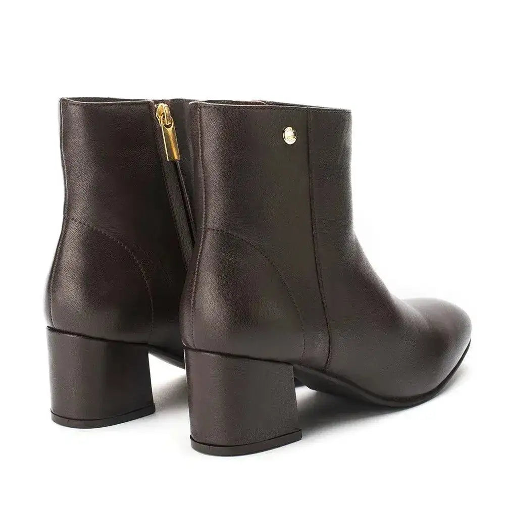 Ava Leather Ankle-Length Brown Boots - Lino Perros