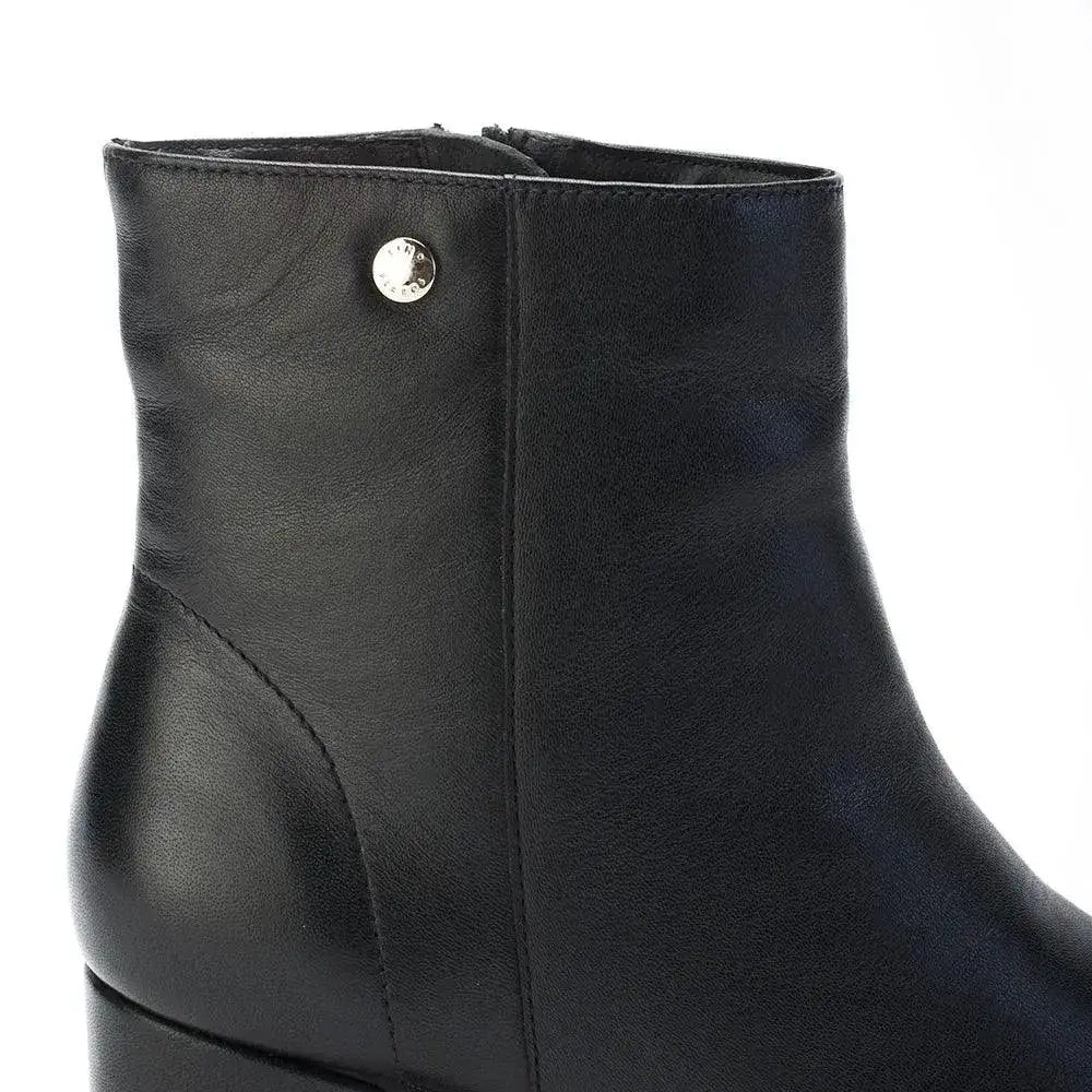 Ava Leather Ankle-Length Black Boots - Lino Perros