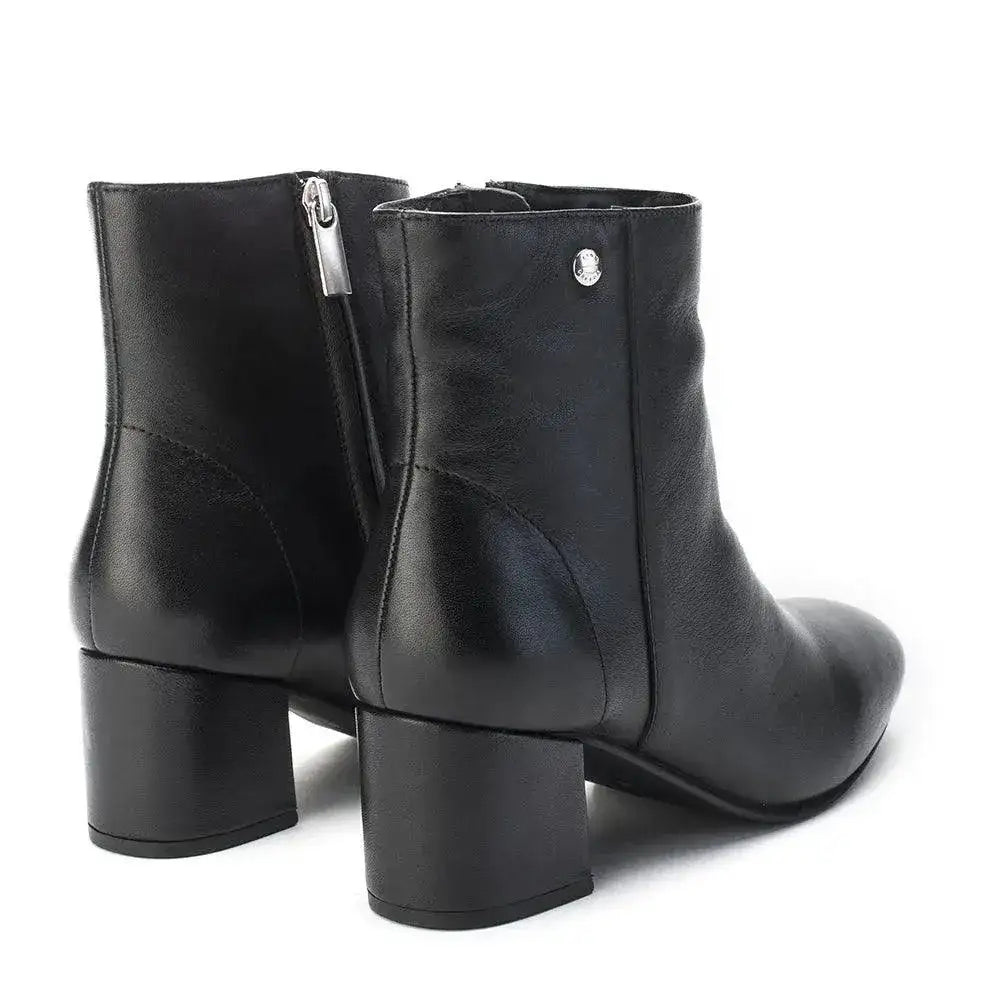 Ava Leather Ankle-Length Black Boots - Lino Perros