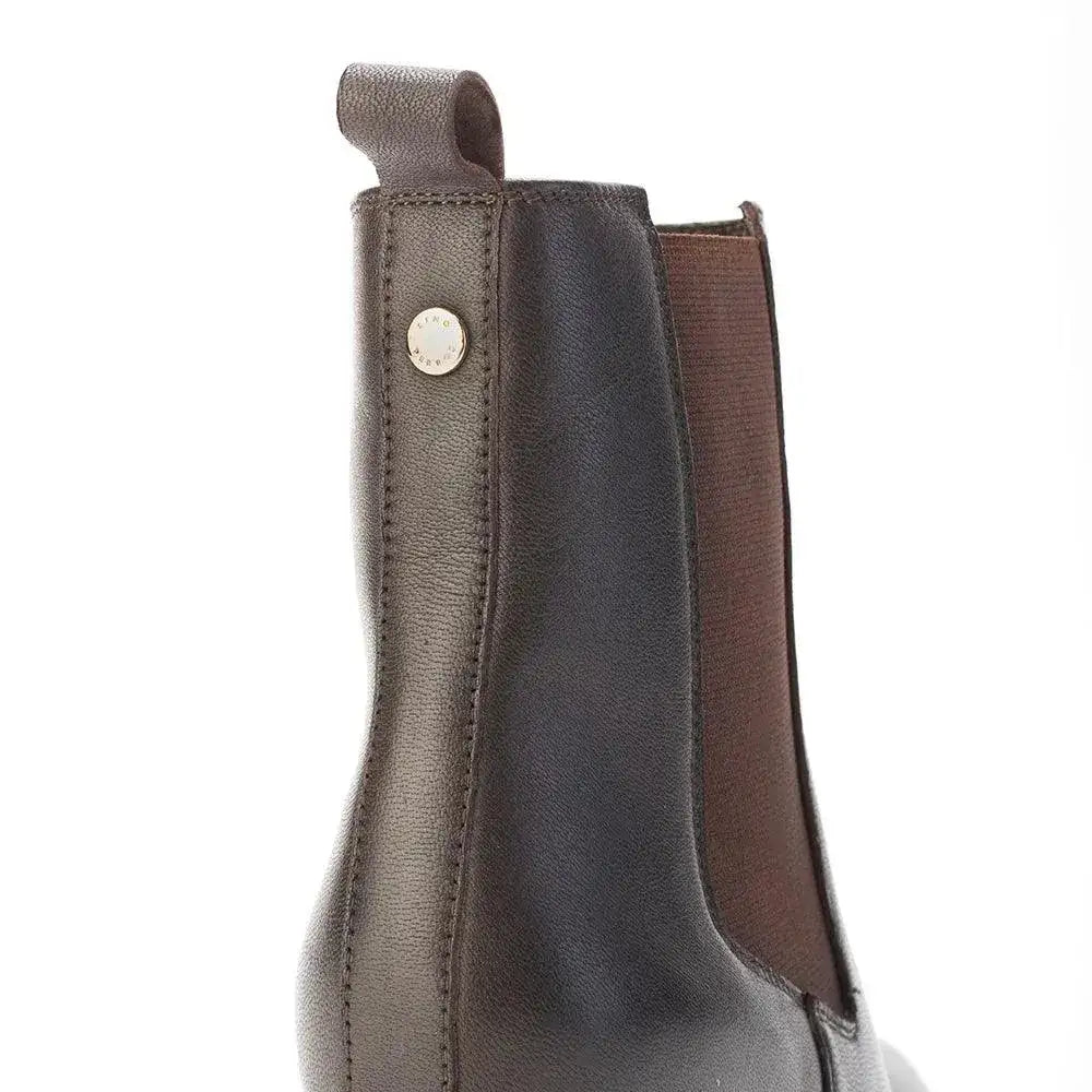 Ava Leather Chelsea Brown Boots - Lino Perros