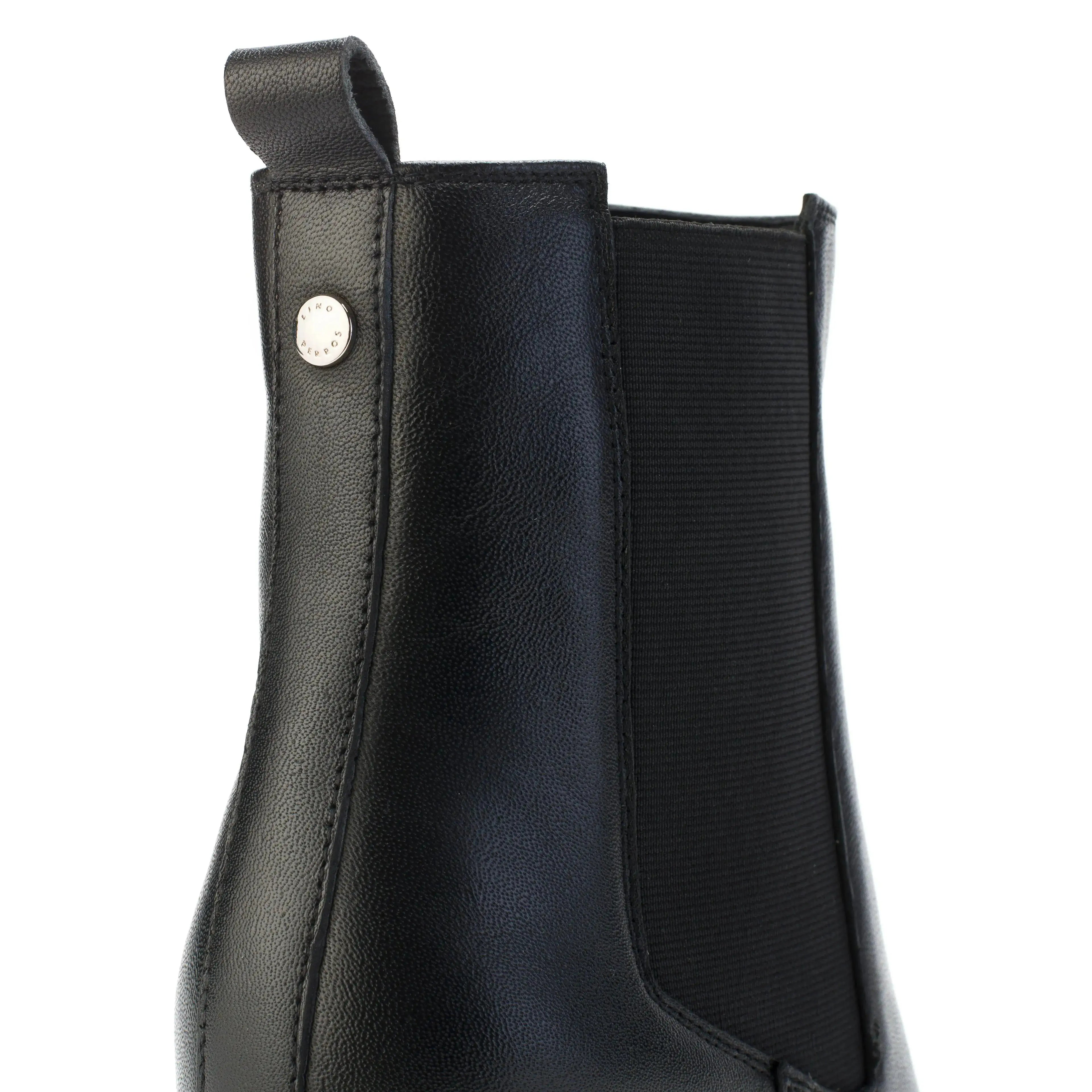 Ava Leather Chelsea Black Boots - Lino Perros