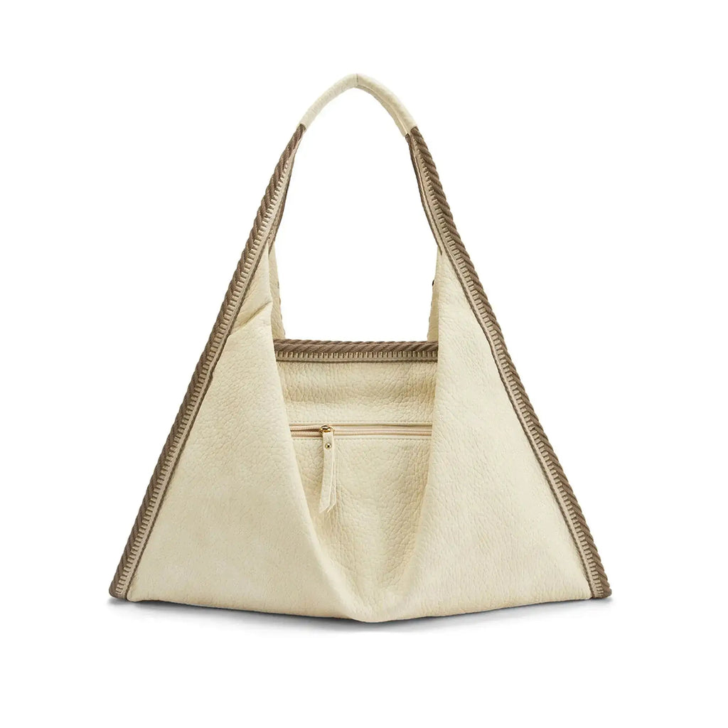 Avril Stylized Beige Hobo Tote - Lino Perros