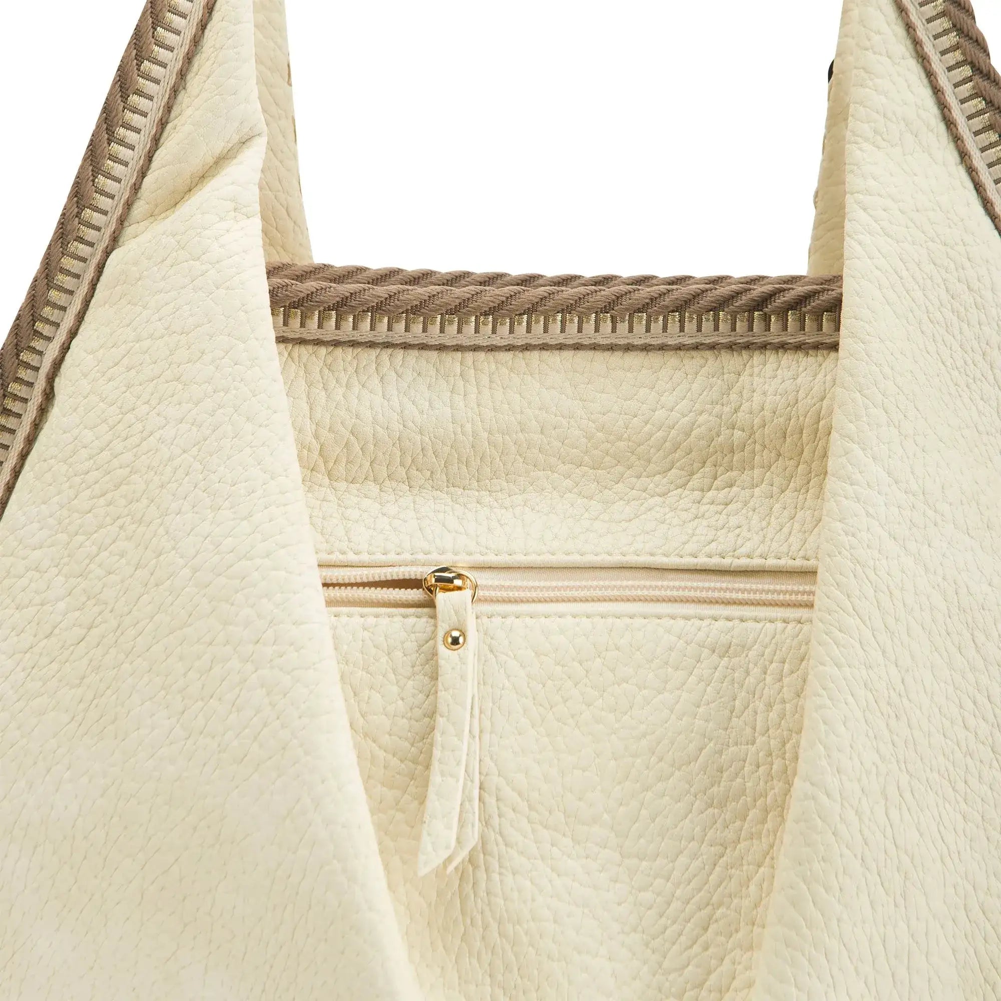 Avril Stylized Beige Hobo Tote - Lino Perros