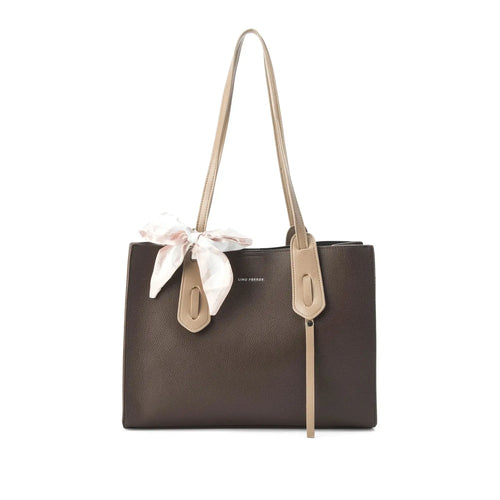 Avril Classic Brown Tote Bag - Lino Perros