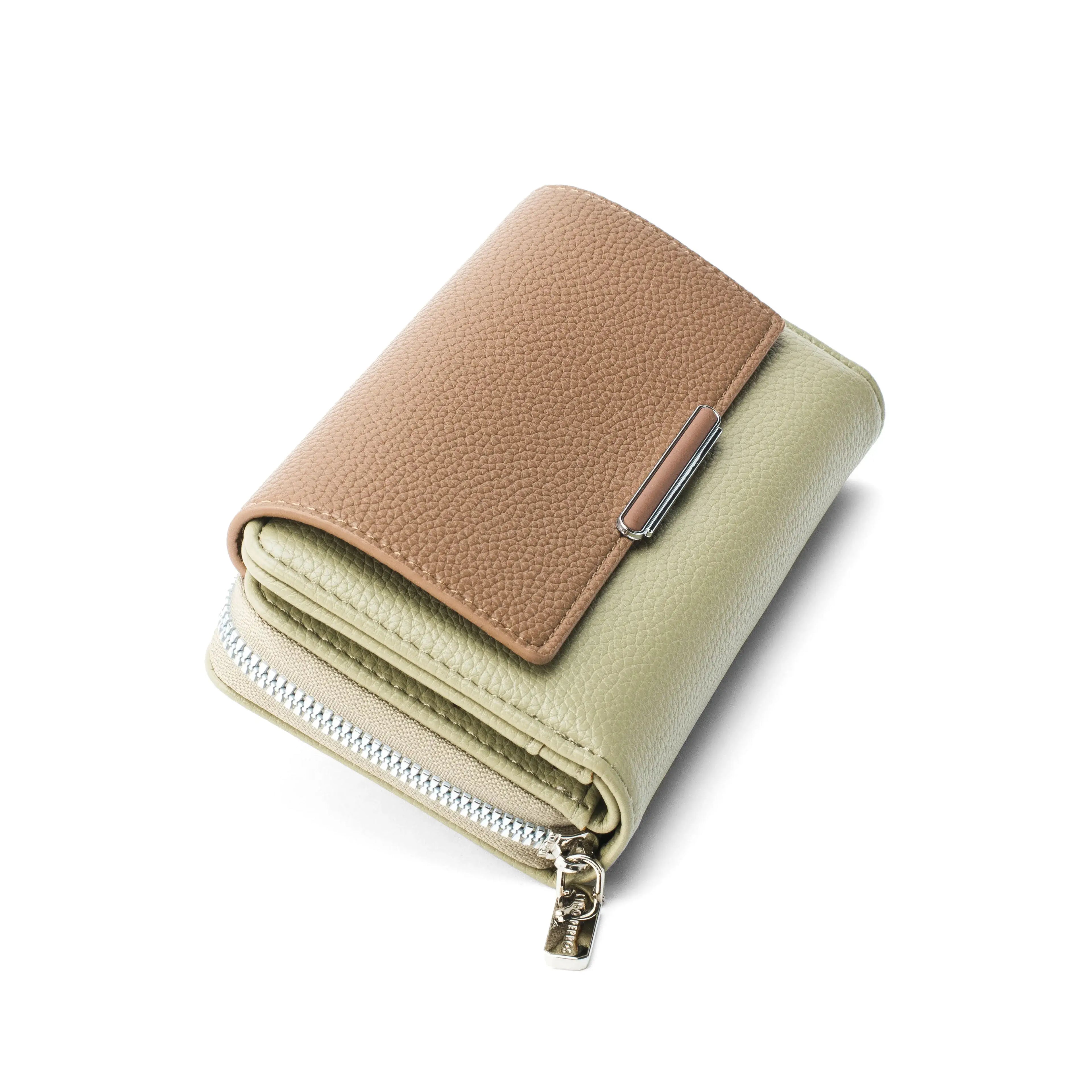 Avril Color-blocked Daily Green Wallet - Lino Perros