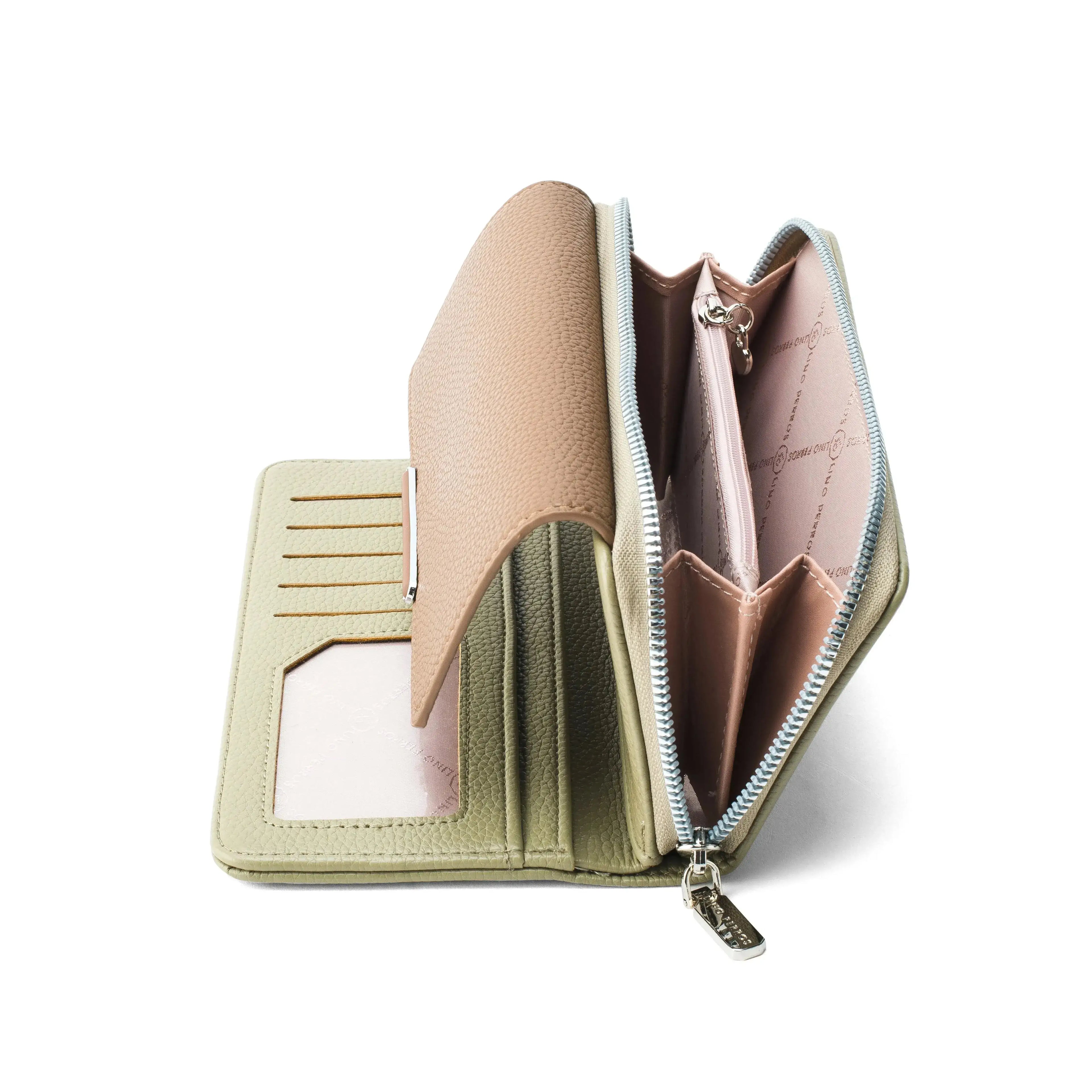 Avril Color-blocked Daily Green Wallet - Lino Perros