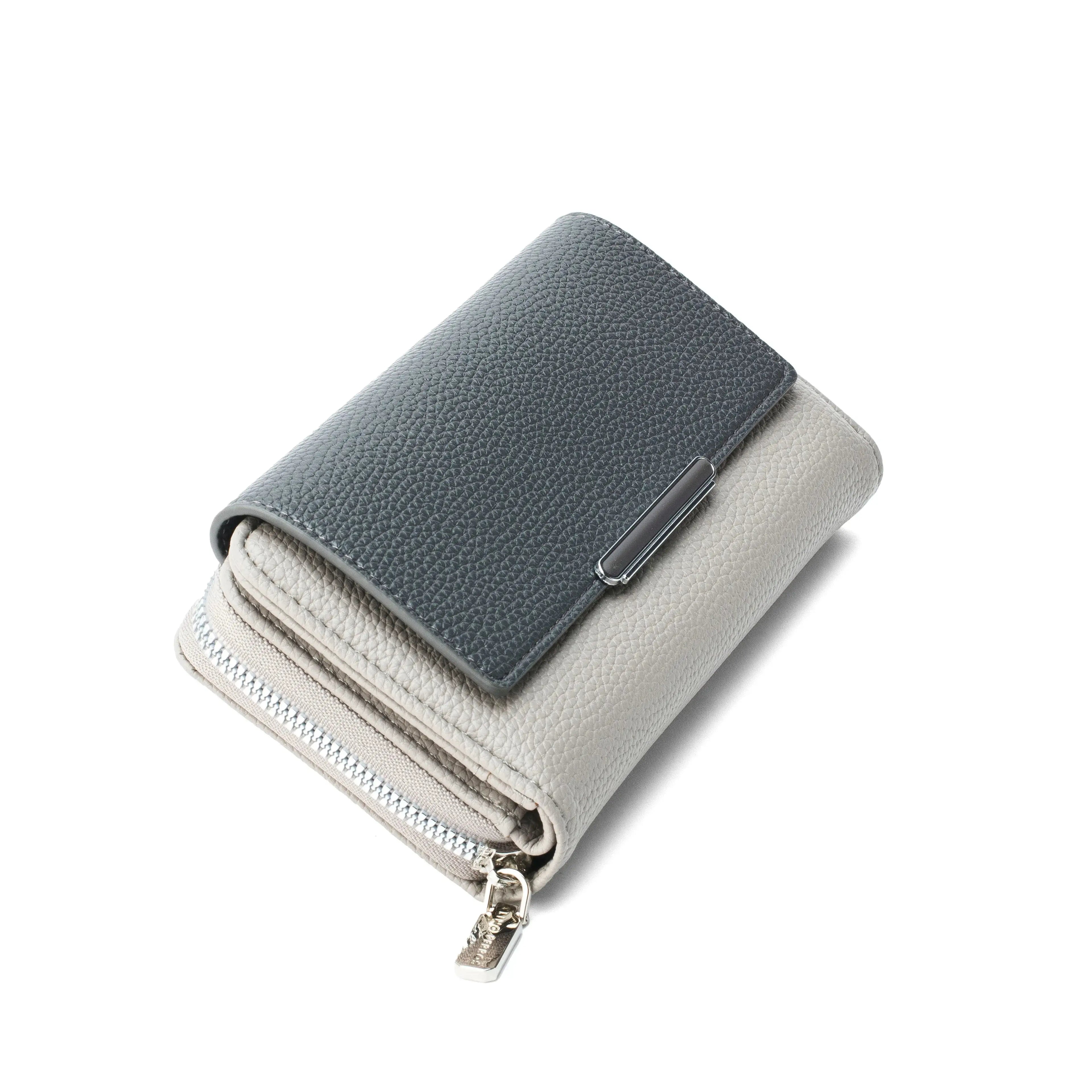 Avril Color-blocked Daily Grey Wallet - Lino Perros