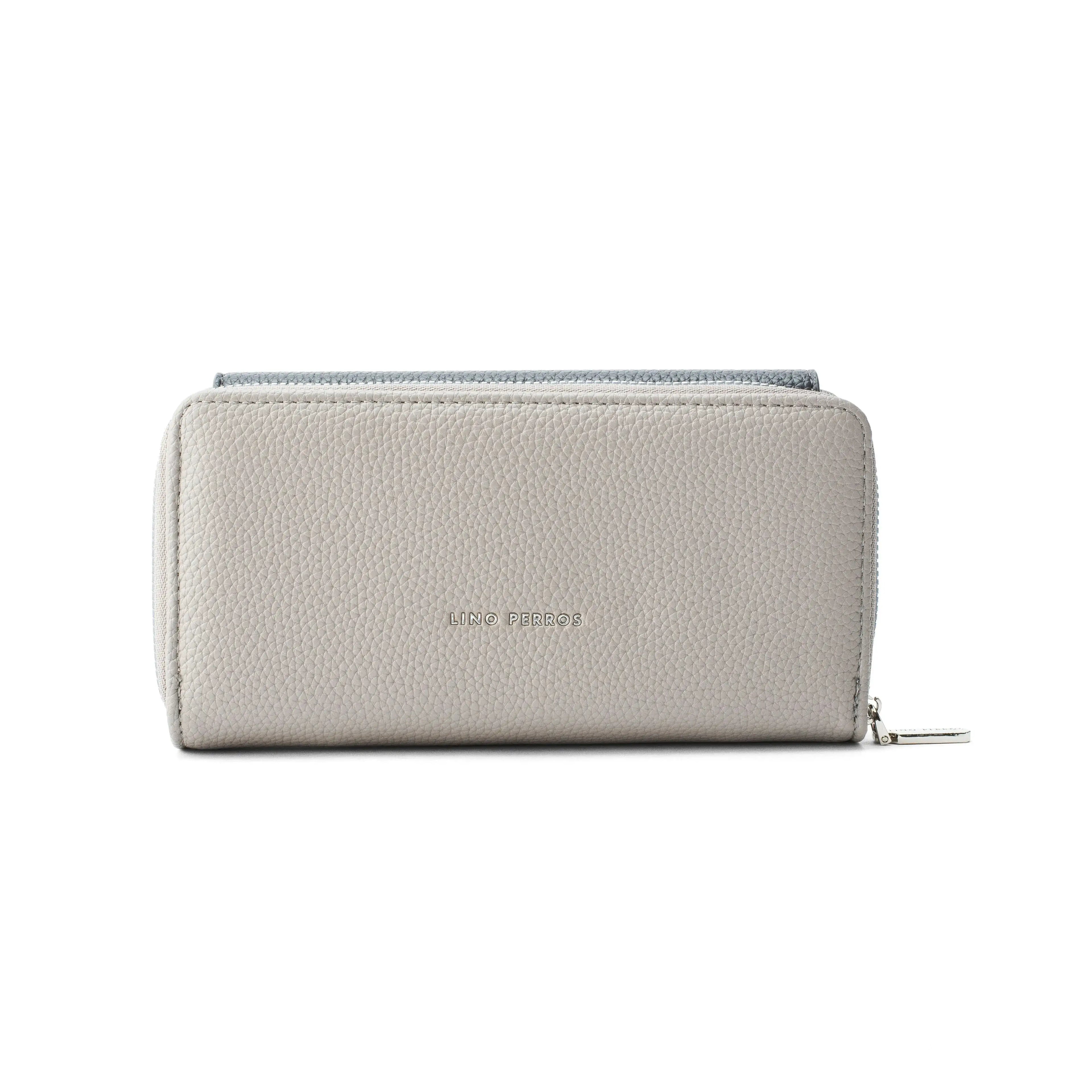 Avril Color-blocked Daily Grey Wallet - Lino Perros