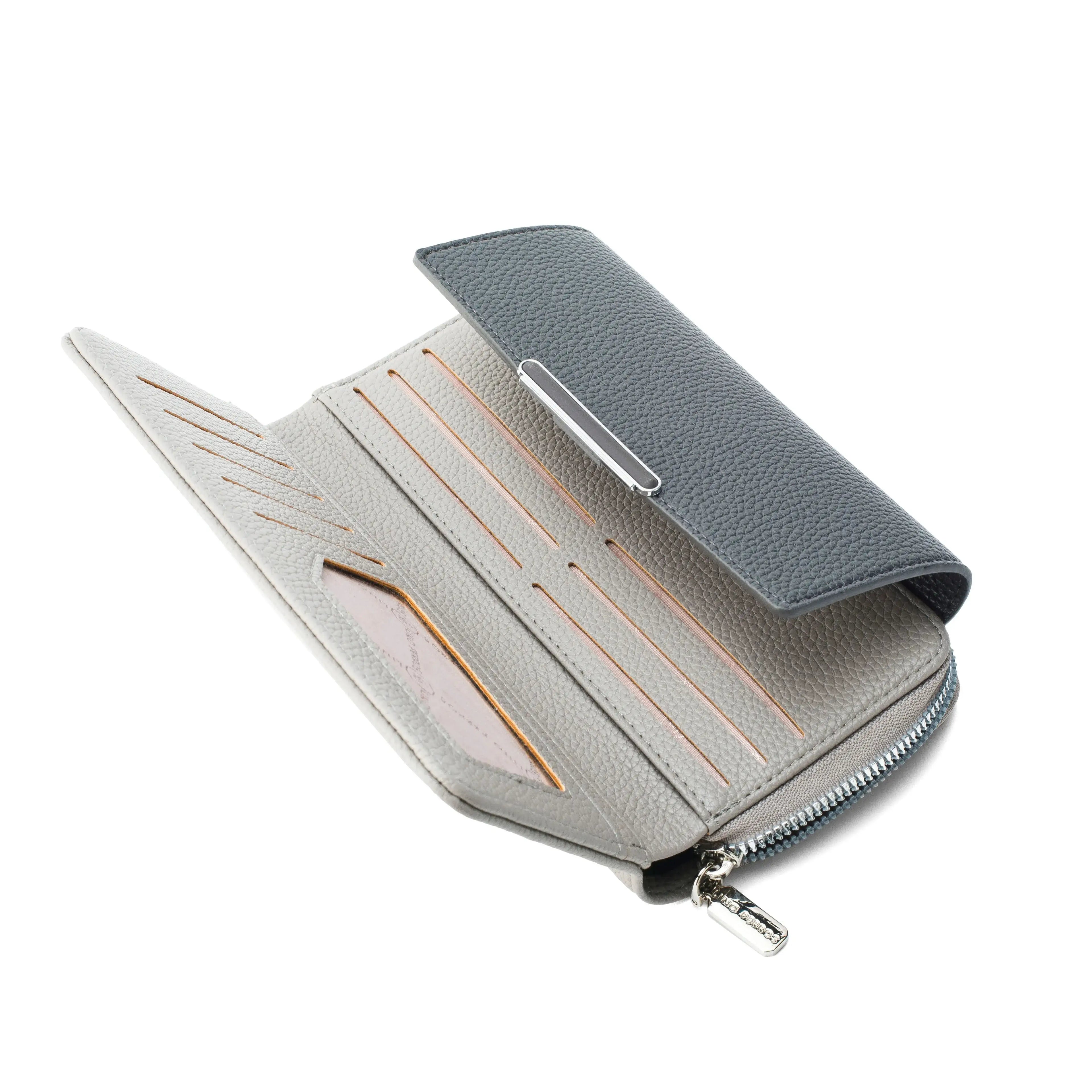 Avril Color-blocked Daily Grey Wallet - Lino Perros