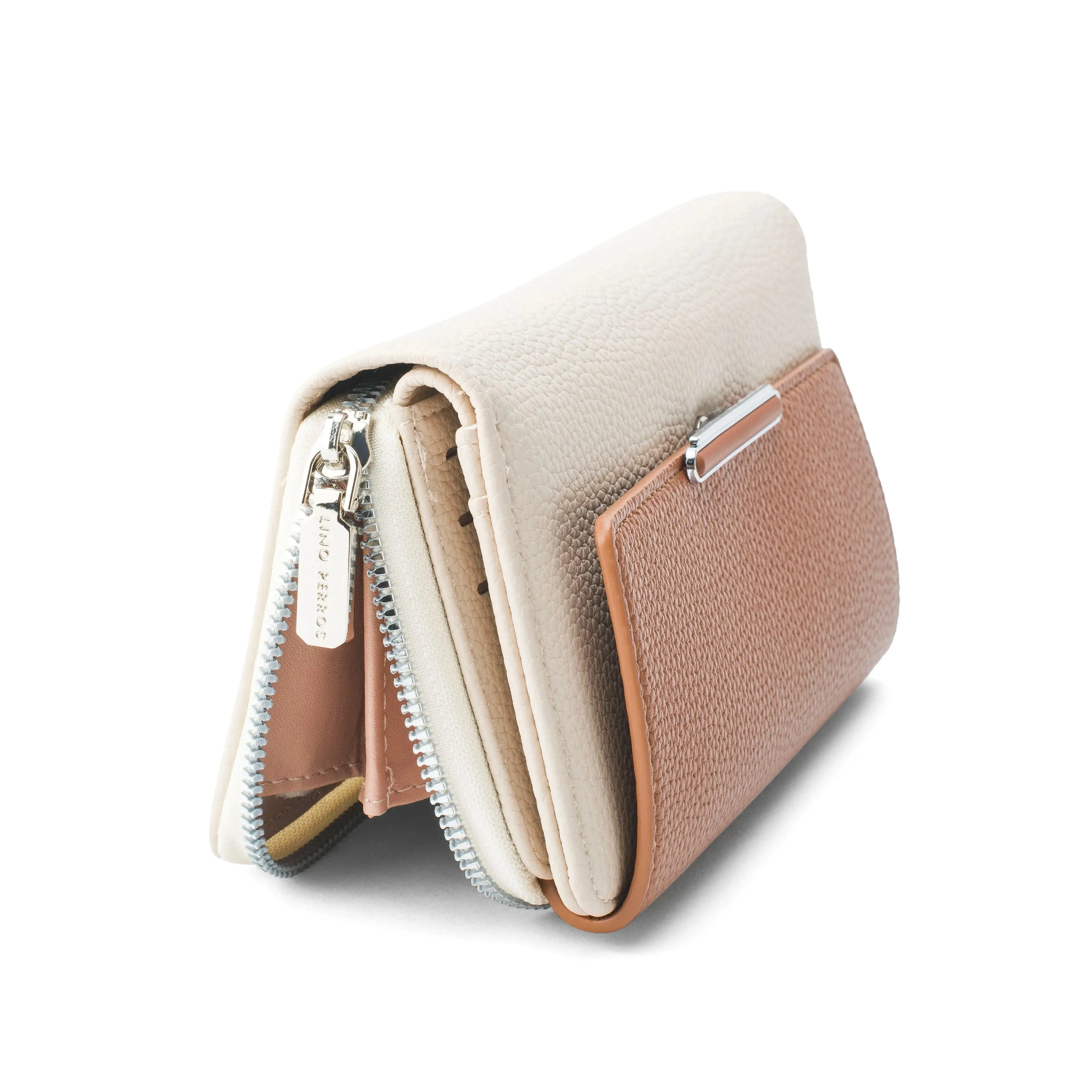 Avril Color-blocked Daily Tan Wallet - Lino Perros