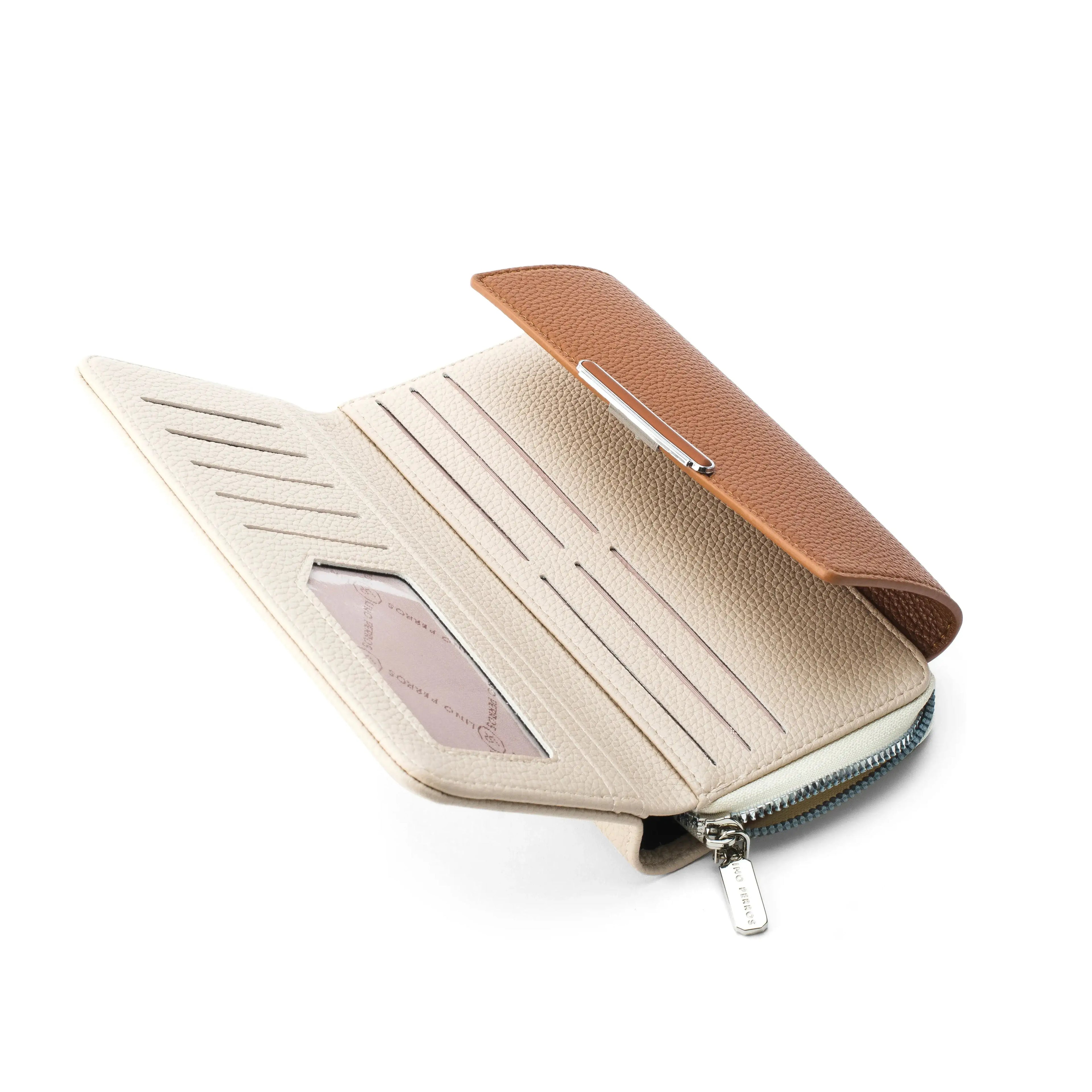 Avril Color-blocked Daily Tan Wallet - Lino Perros