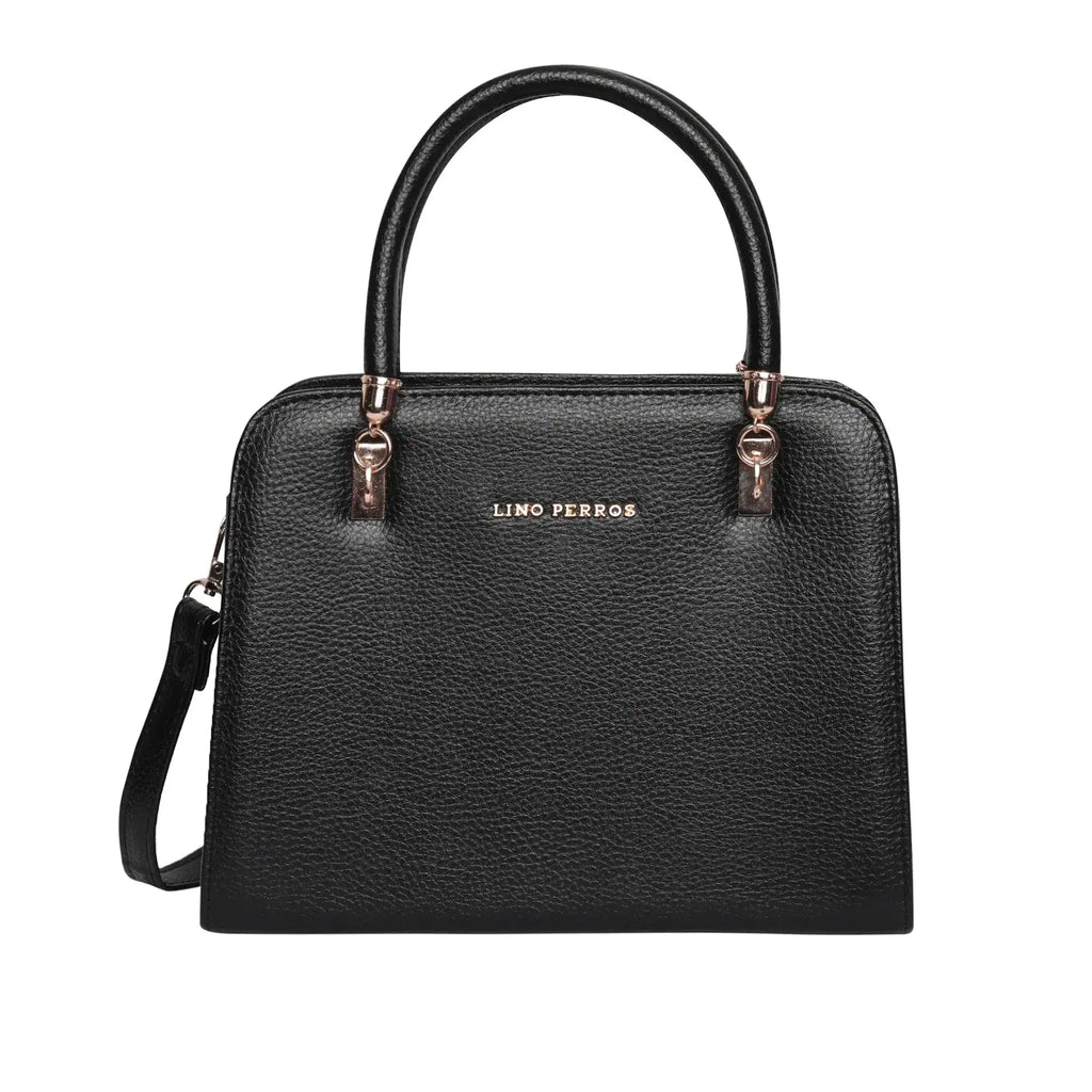 Avril Crush Black Satchel Bag - Lino Perros